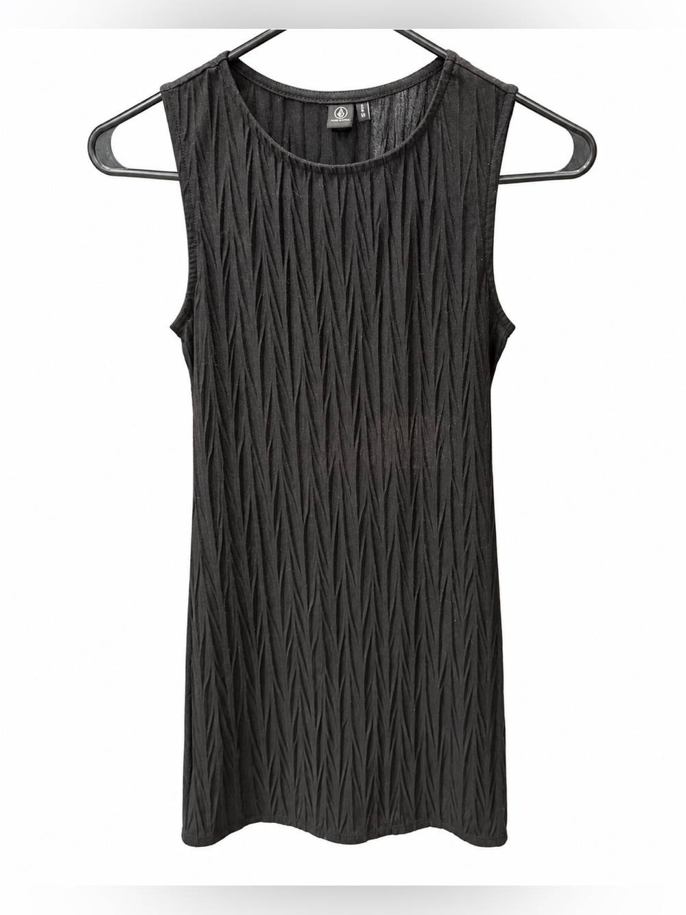 Volcom Black Textured Open-Back Dress – Size Small